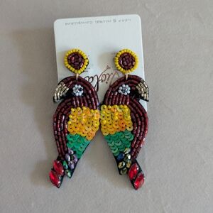 Colorful Parrot Beaded Earrings